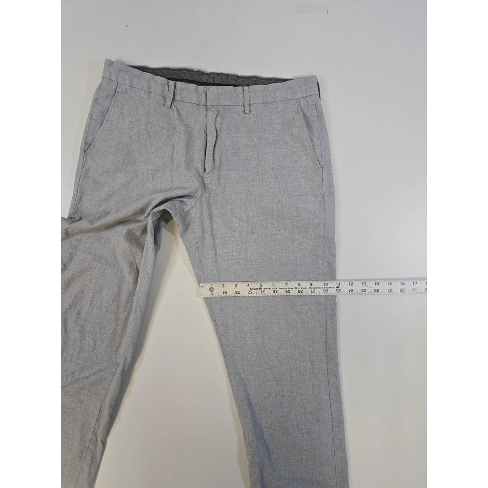 J.Crew Bowery Slim Fit Dress Pants‎ Mens 34x31 Grey 100% Cotton Trousers